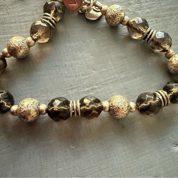 Silpada 925 Sterling Silver Smoky Quartz Beaded Bracelet - Picture 5 of 10